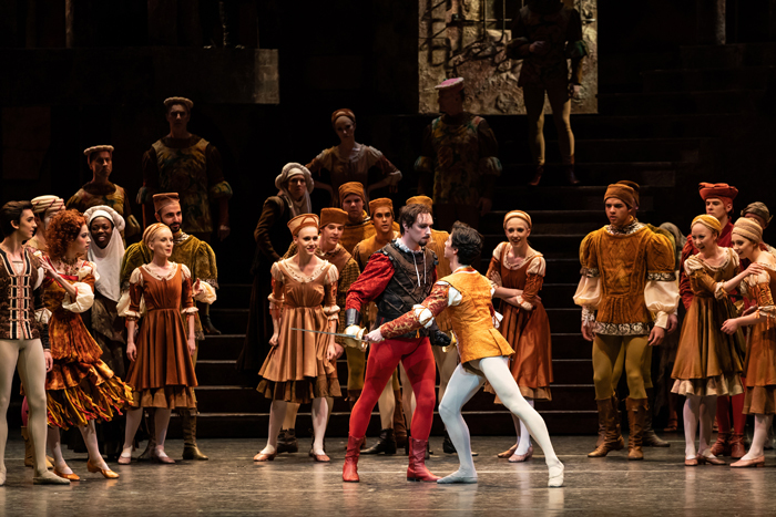 Bennet Gartside as Tybalt and Luca Acri as Mercutio in Romeo and Juliet, The Royal Ballet 