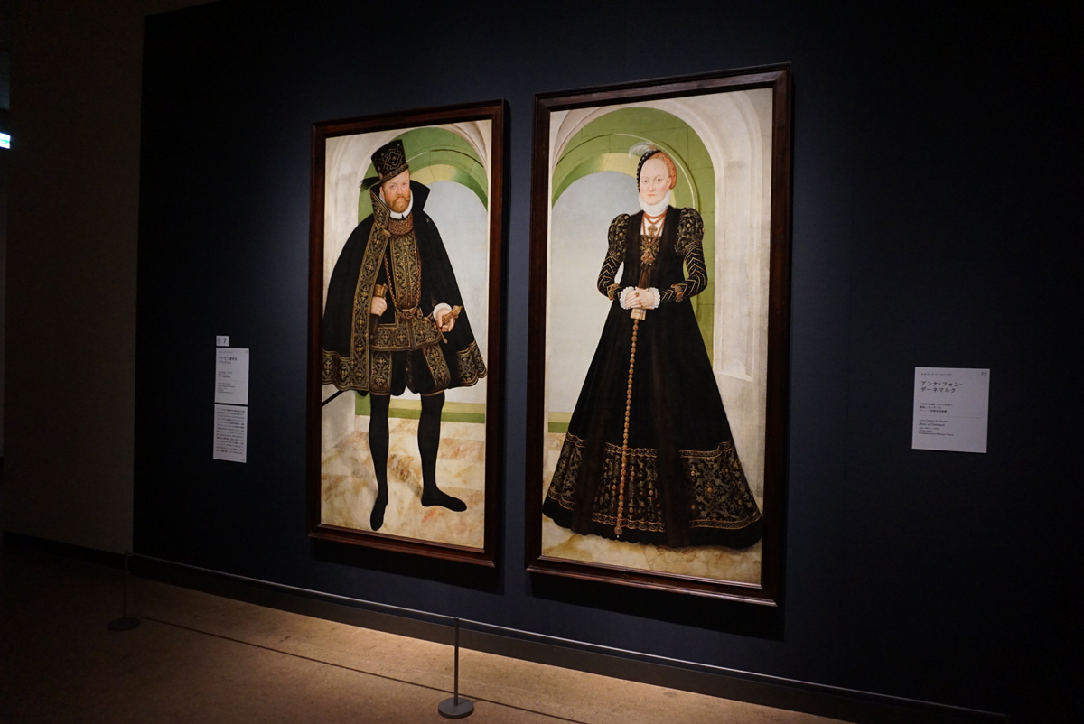 ルカス・クラーナハ（子）《ザクセン選帝侯アウグスト》《アンナ・オブ・デンマーク》1565年以降　ウィーン美術史美術館