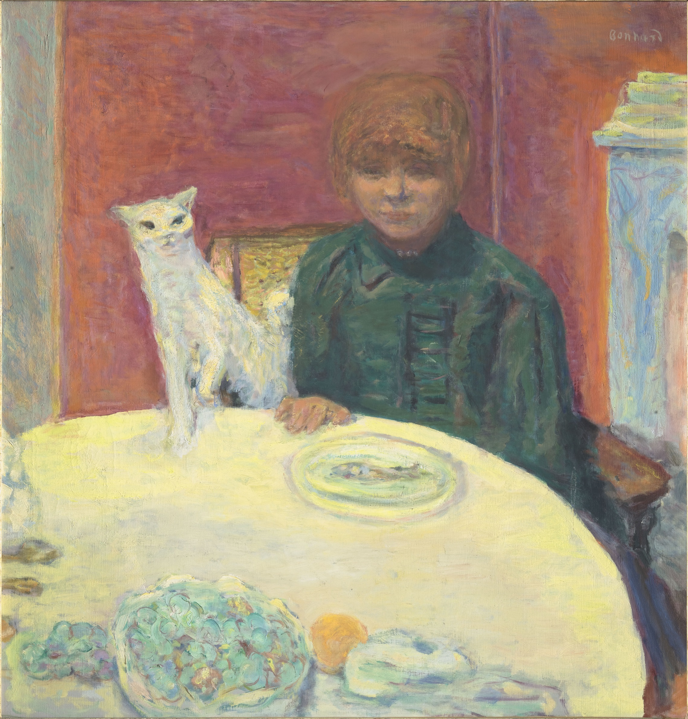 ピエール･ボナール《猫と女性 あるいは餌をねだる猫》1912年頃 油彩、カンヴァス オルセー美術館　