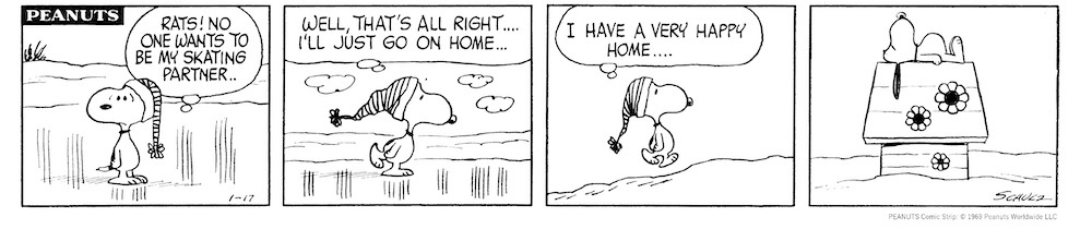 「ピーナッツ」1969年1月17日付デイリー版コミック (C) Peanuts Worldwide LLC