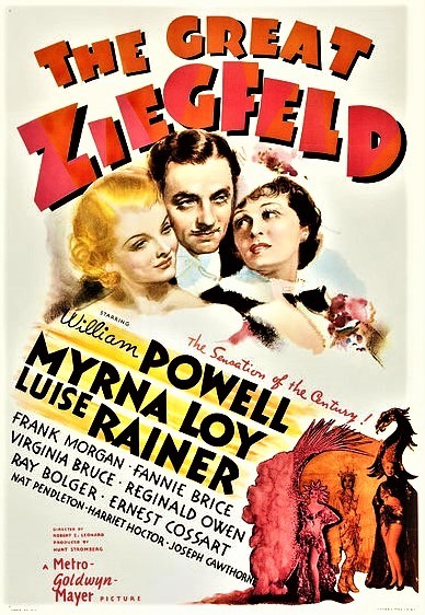 ジーグフェルドの伝記映画「巨星ジーグフェルド」（1936年）、アメリカ公開時のポスター