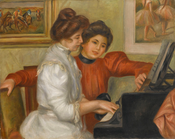 ピアノを弾くイヴォンヌとクリスティーヌ・ルロル　1897-1898年頃、油彩／カンヴァス、オランジュリー美術館、ジャン・ヴァルテル＆ポール・ギヨーム・コレクション