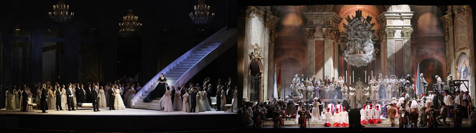 左から）『椿姫』（C)Kiyonori Hasegawa、『トスカ』（C)C. M. Falsini-Teatro dell'Opera di Roma