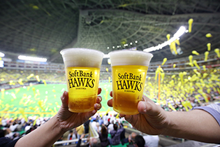 9月3日（火）からヤフオクドームで販売されている、球団オリジナルビール「奪Sh!エール」
