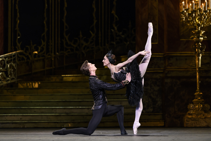 Swan Lake. Vadim Muntagirov as Prince Siegfried and Marianela Nuñez as Odile.