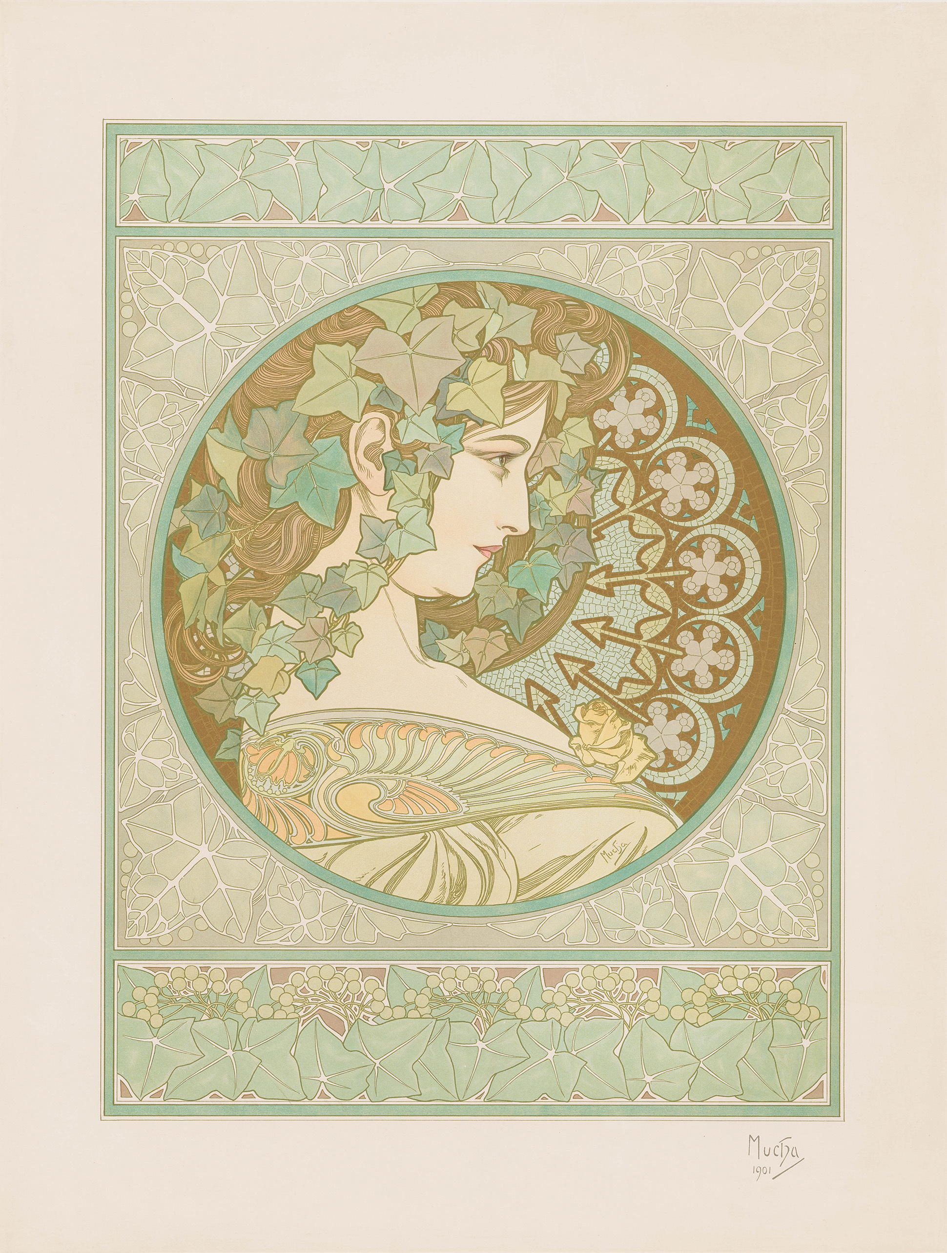 アルフォンス・ミュシャ「つた」1901年　サントリーポスターコレクション、⼤阪中之島美術館寄託