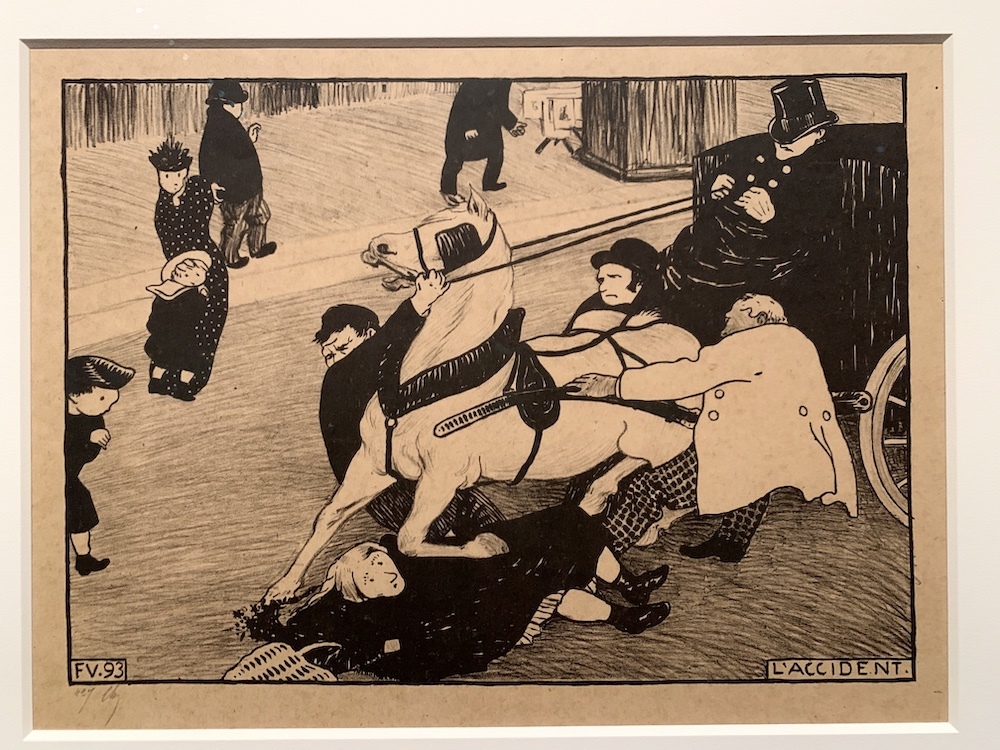 《事故（息づく街パリⅥ）》1893年 ジンコグラフ 22.3×31.1cm