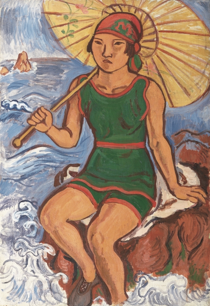《水着姿》1926年 油彩、画布 岩手県立美術館 蔵