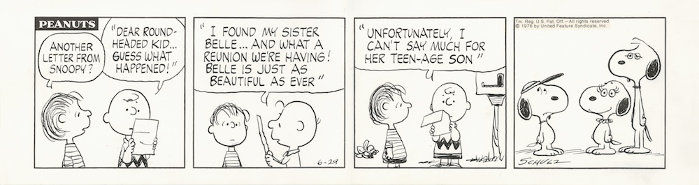 「ピーナッツ」原画 1976年6月29日 (C)Peanuts Worldwide LLC