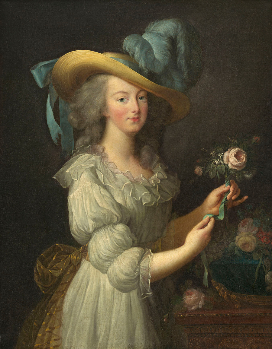 エリザベト=ルイーズ・ ヴィジェ・ル・ブラン《ゴール・ドレスを着たマリー・アントワネット》1783年頃　ワシントン・ナショナル・ギャラリー、ティムケン・コレクション 