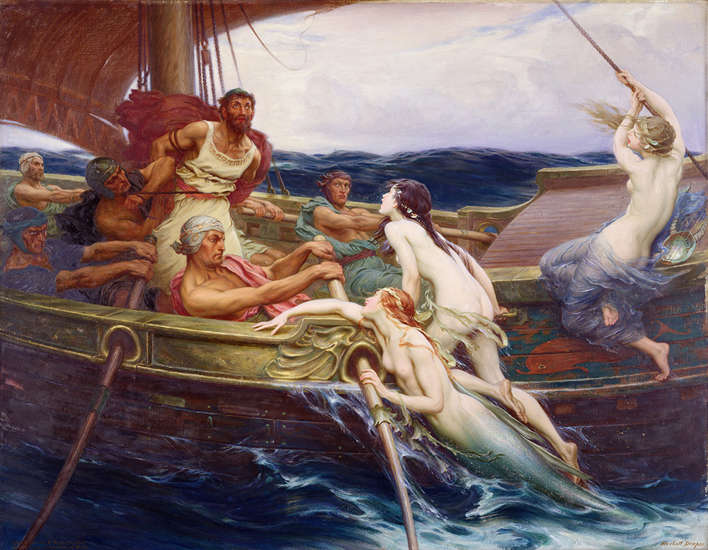 ハーバート・ジェイムズ・ドレイパー 《オデュッセウスとセイレーン》 1909年 油彩・カンヴァス リーズ美術館蔵 