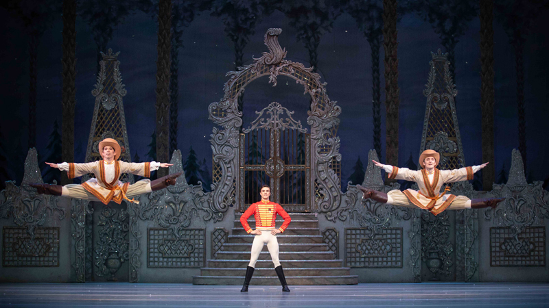 Leo Dixon as Hans Peter with Taisuke Nakao and Joshua Junker in the Russian Dance, The Nutcracker