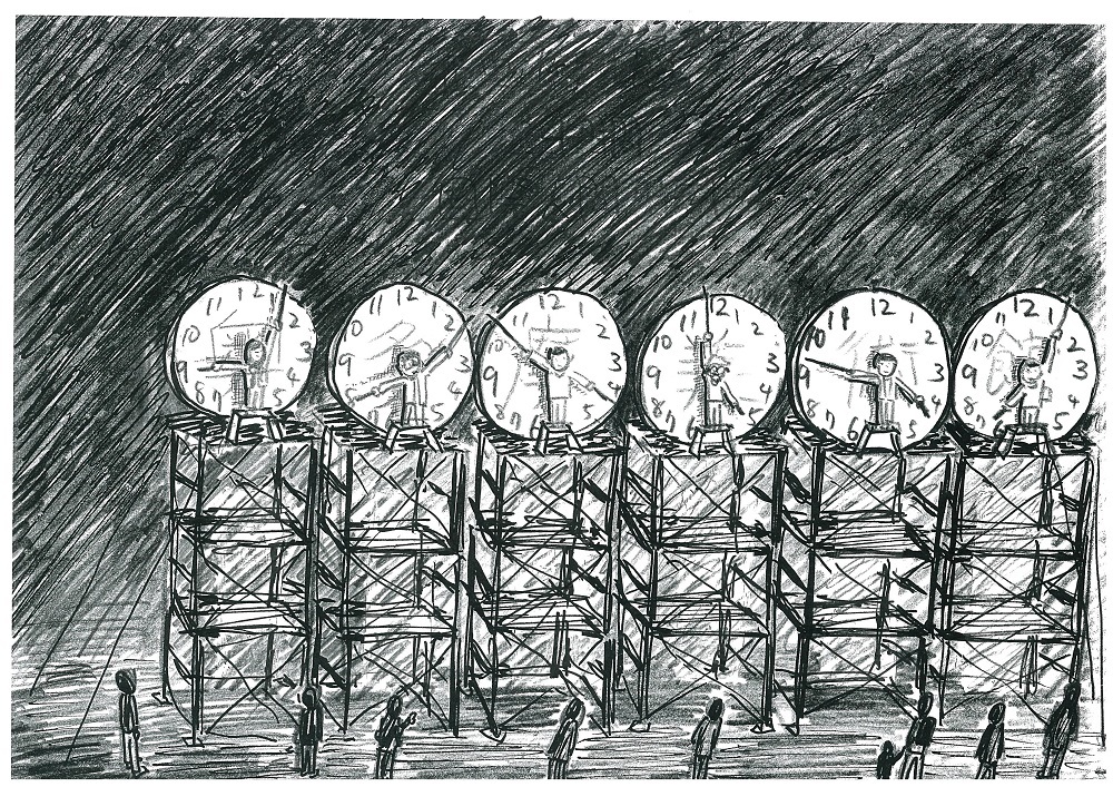 国⽴奥多摩美術館（日本） 《24時間⼈間時計のためのドローイング》 《Drawing for 24h Human Clock》