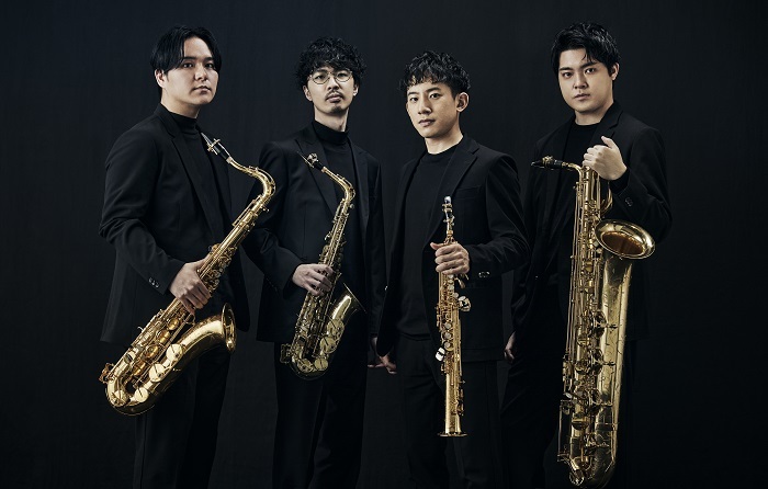 The Rev Saxophone Quartet　（左から）都築惇、宮越悠貴、上野耕平、田中奏一朗