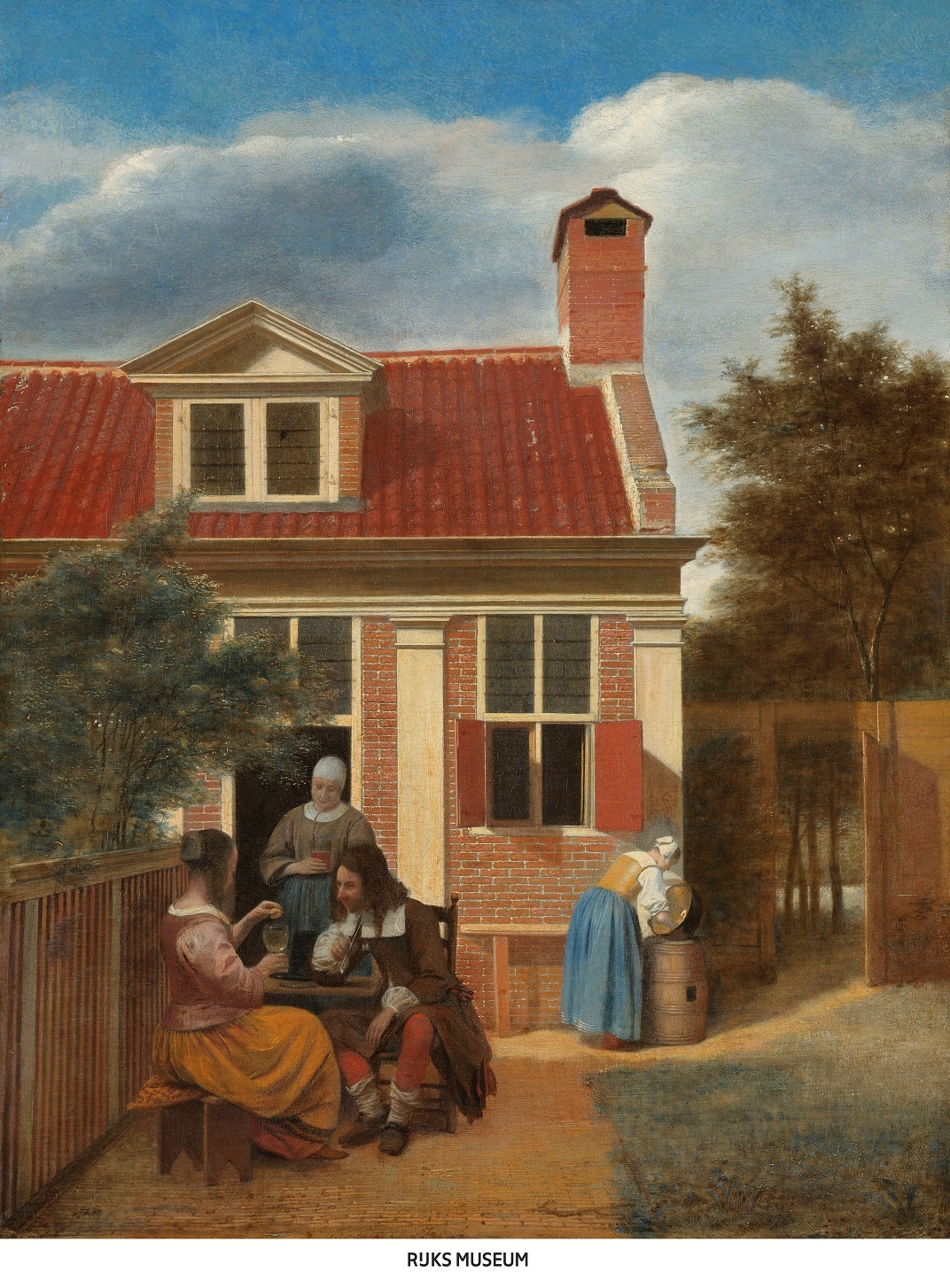 ピーテル・デ・ホーホ 《人の居る裏庭》 1663-1665年頃    油彩・カンヴァス60×45.7cm    アムステルダム国立美術館