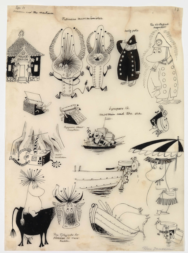 トーベ・ヤンソン「まいごの火星人」スケッチA（1957年） (C)Moomin Characters(TM)