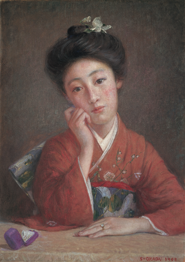 岡田三郎助《ダイヤモンドの女》1908（明治41）年　福富太郎コレクション資料室蔵