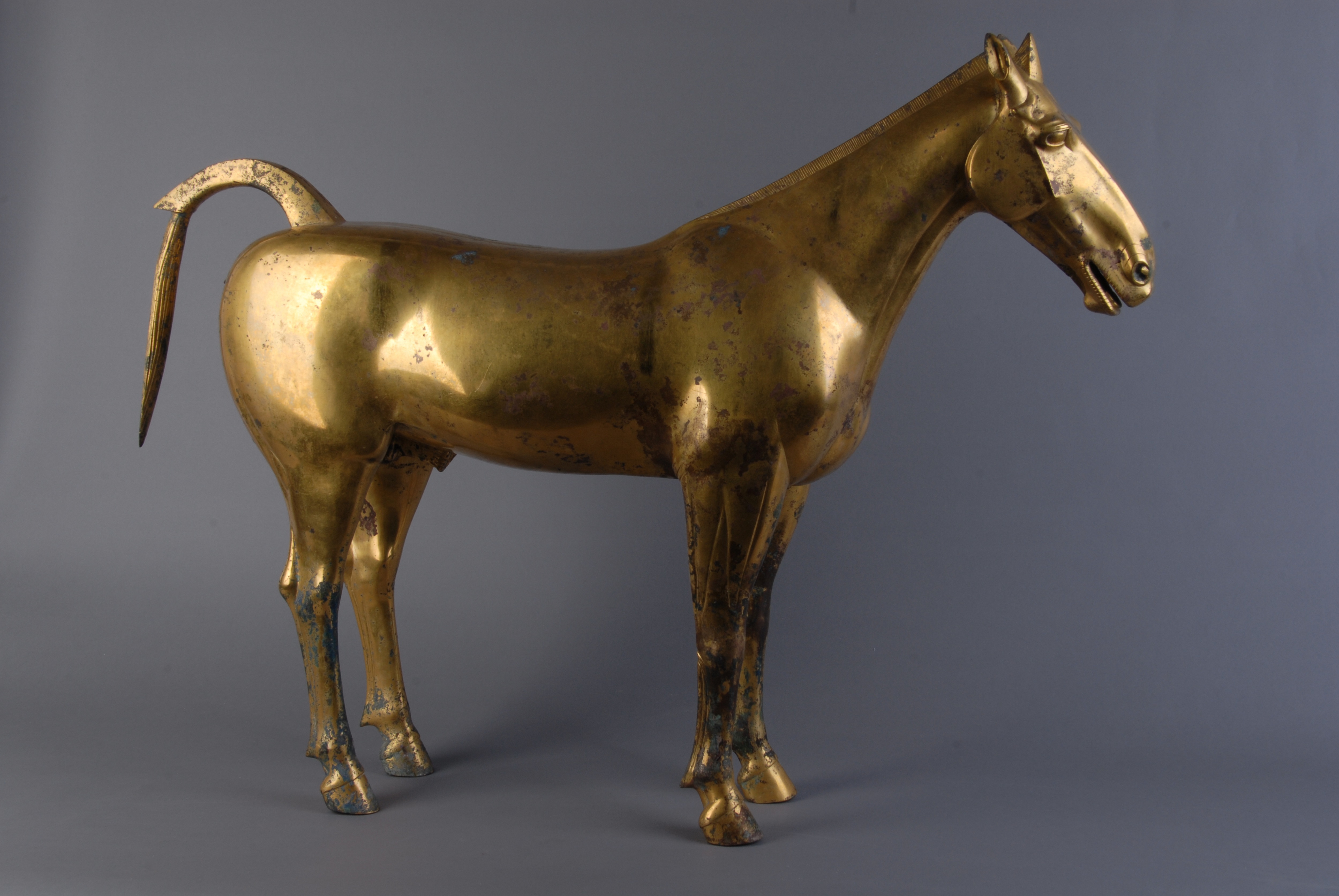 「鎏金青銅馬」　前漢　茂陵博物館　一級文物