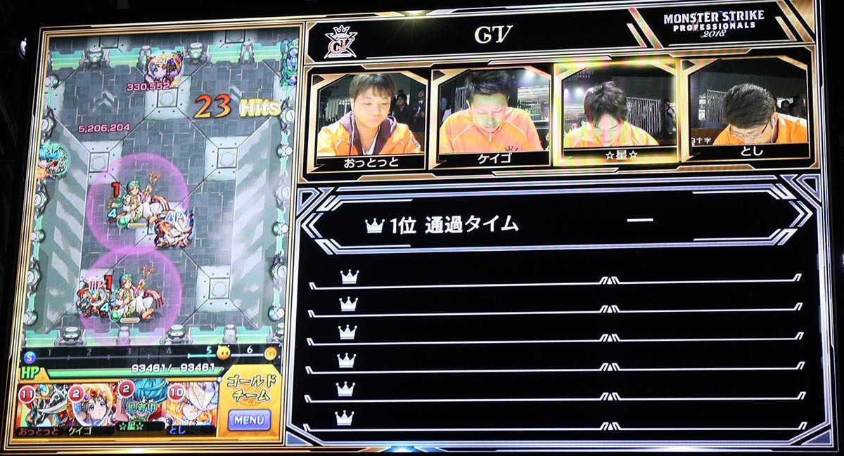 モニタにはゲーム画面とメンバーの表情が写し出される