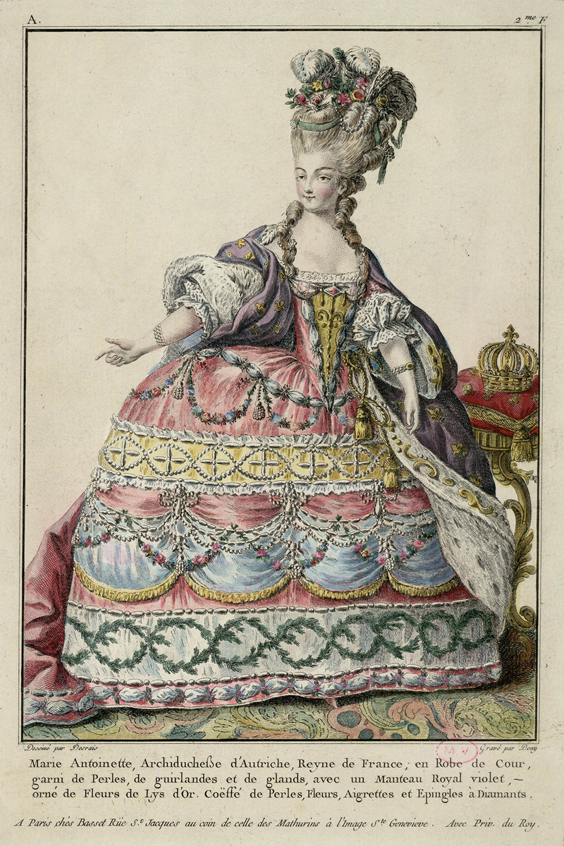 マルシャル・ドニ　クロード=ルイ・デレの原画に基づく《大盛装姿のオーストリア皇女、フランス王妃マリー・アントワネット》1775年頃 ヴェルサイユ宮殿美術館