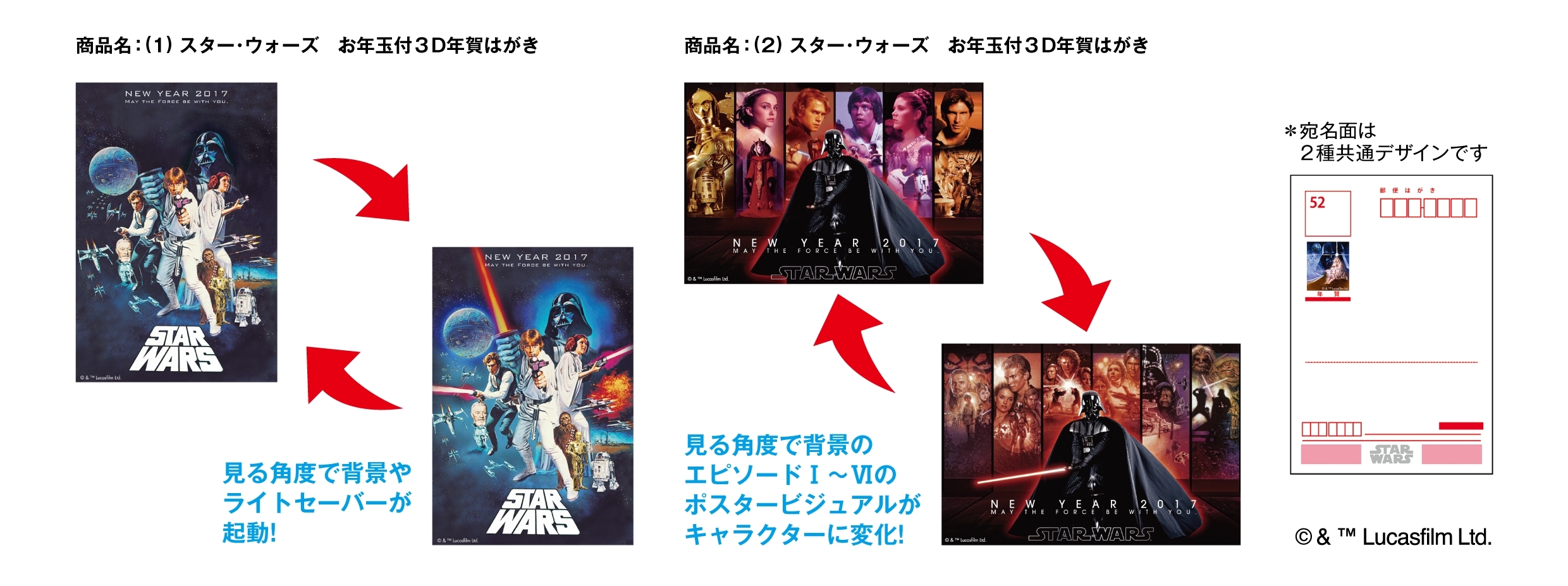 スター・ウォーズ【お年玉付き３D年賀はがき】