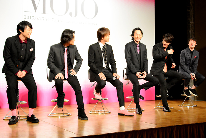 左から、尾上寛之、木村了、TAKAHIRO、波岡一喜、味方良介、横田龍儀 舞台「MOJO」製作発表記者会見
