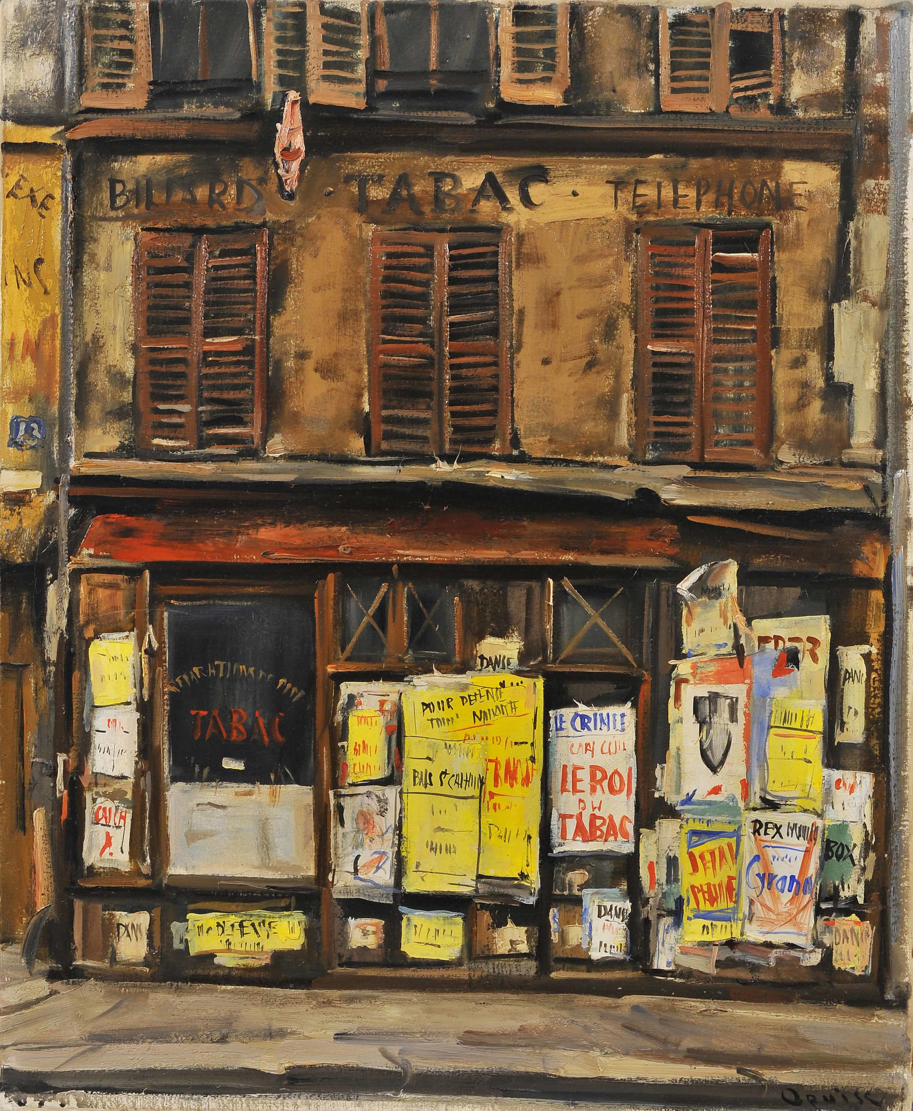 荻須高徳 《煙草屋》キャンバスに油彩 73×60cm