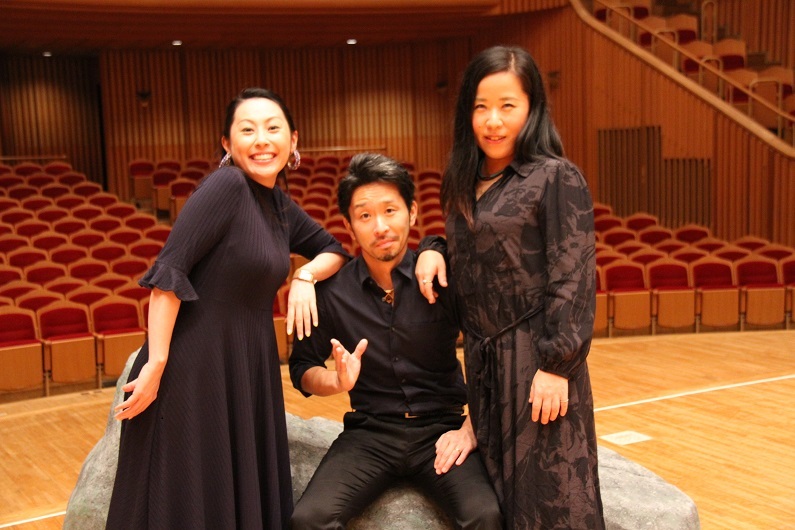 仲の良い田原祥一郎門下の３人（内藤里美、西村圭市、大賀真理子、左より）