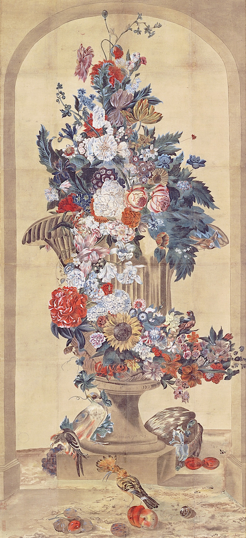 谷文晁《ファン・ロイエン筆花鳥図模写》神戸市立博物館 　江戸後期の名絵師・谷文晁が西洋画を模して描いた作品。当時の日本人にとっては初めて見る写実表現だったとか。原画の油彩画は、徳川吉宗がオランダ商館に注文し輸入された