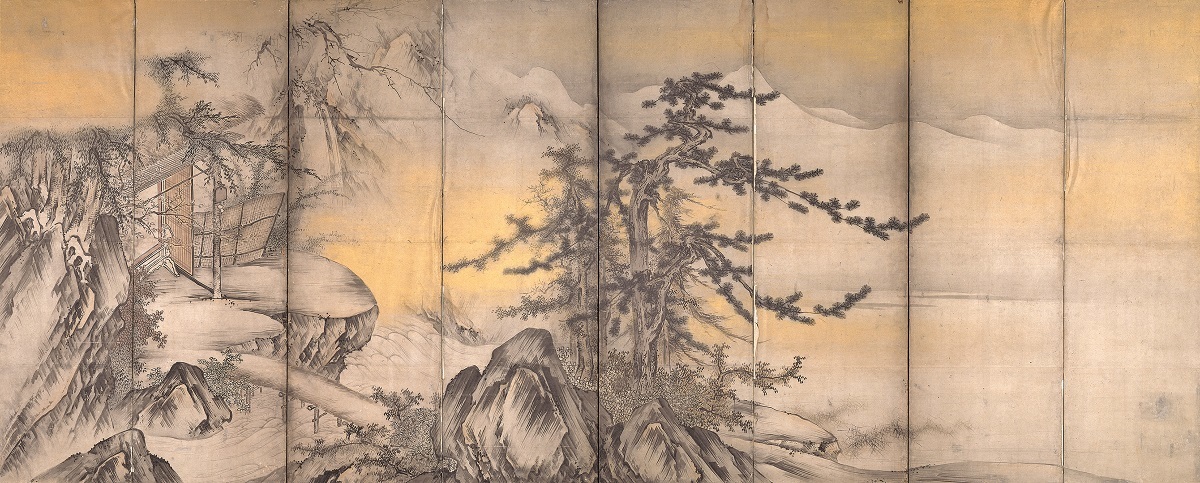 山水図屏風（左隻）　海北友松筆　桃山時代　16世紀　通期展示