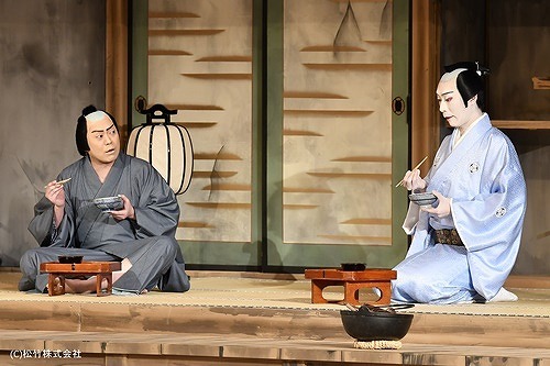 『泥棒と若殿』 2021 年 2 月 歌舞伎座 / 出演：尾上松緑、坂東巳之助、市川男寅、尾上左近、市川弘太郎（現・市川青虎）、中村亀鶴、坂東亀蔵