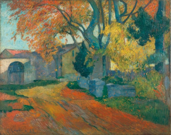 ポール・ゴーギャン《アリスカンの並木路、アルル》1888年