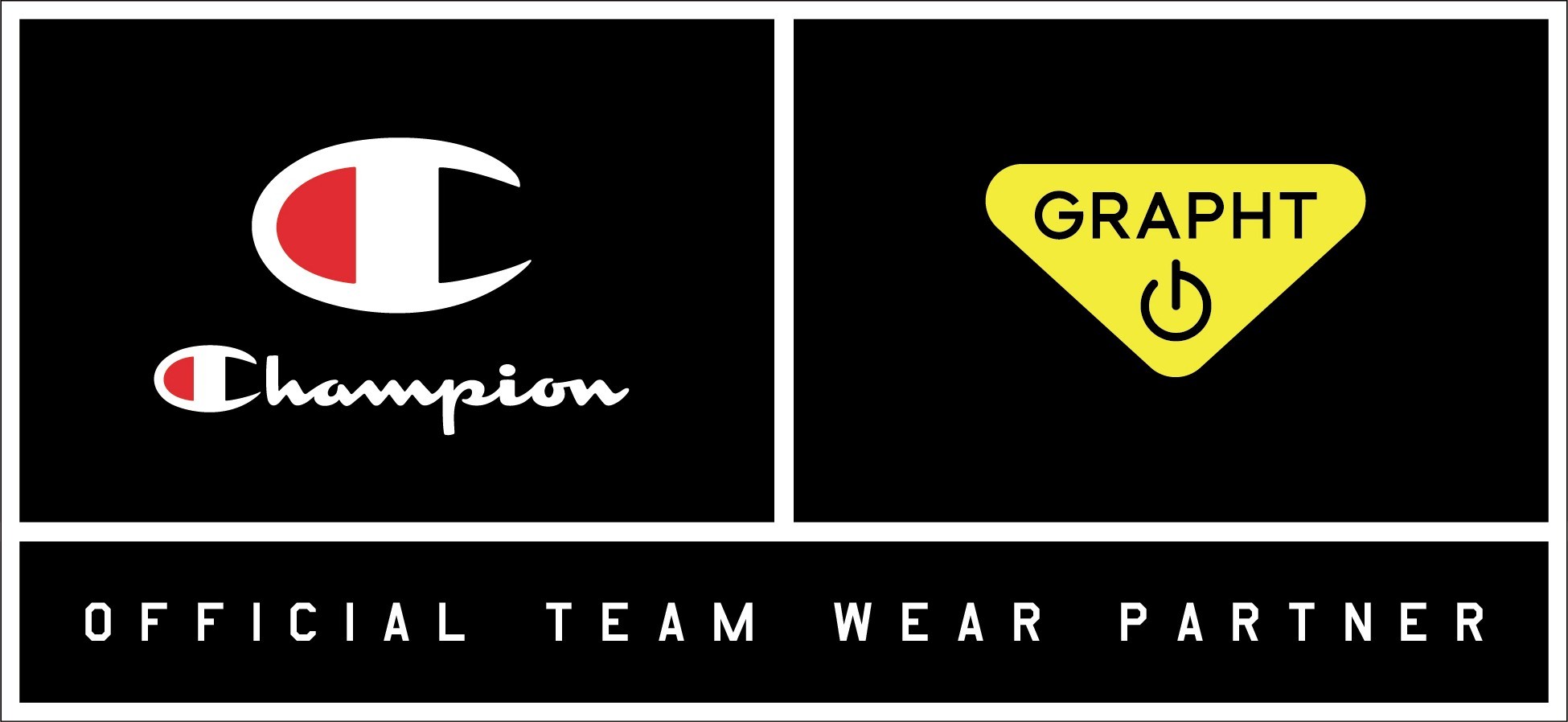 “Champion”と“Team GRAPHT（チーム グラフト）”のロゴ (C)2017 HANESBRANDS JAPAN INC. All Rights Reserved.