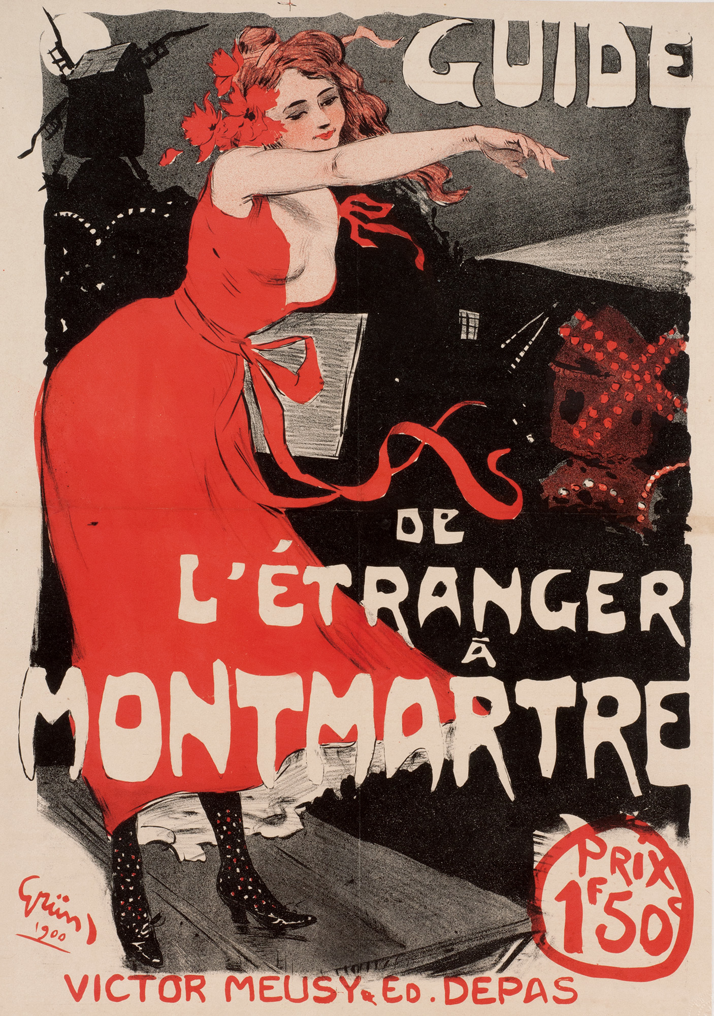 ジュール・グリュン《「外国人のためのモンマルトル案内」のポスター》