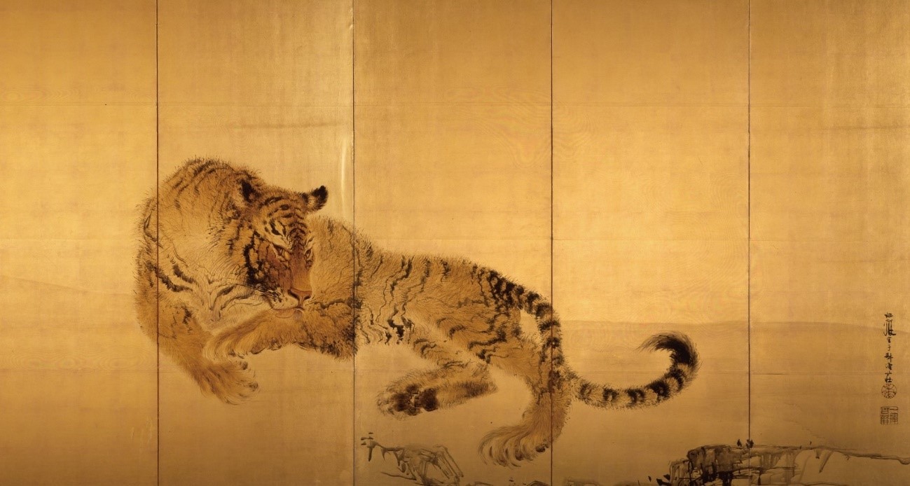 《虎・獅子図》（右隻）1901年　三重県立美術館蔵　後期展示