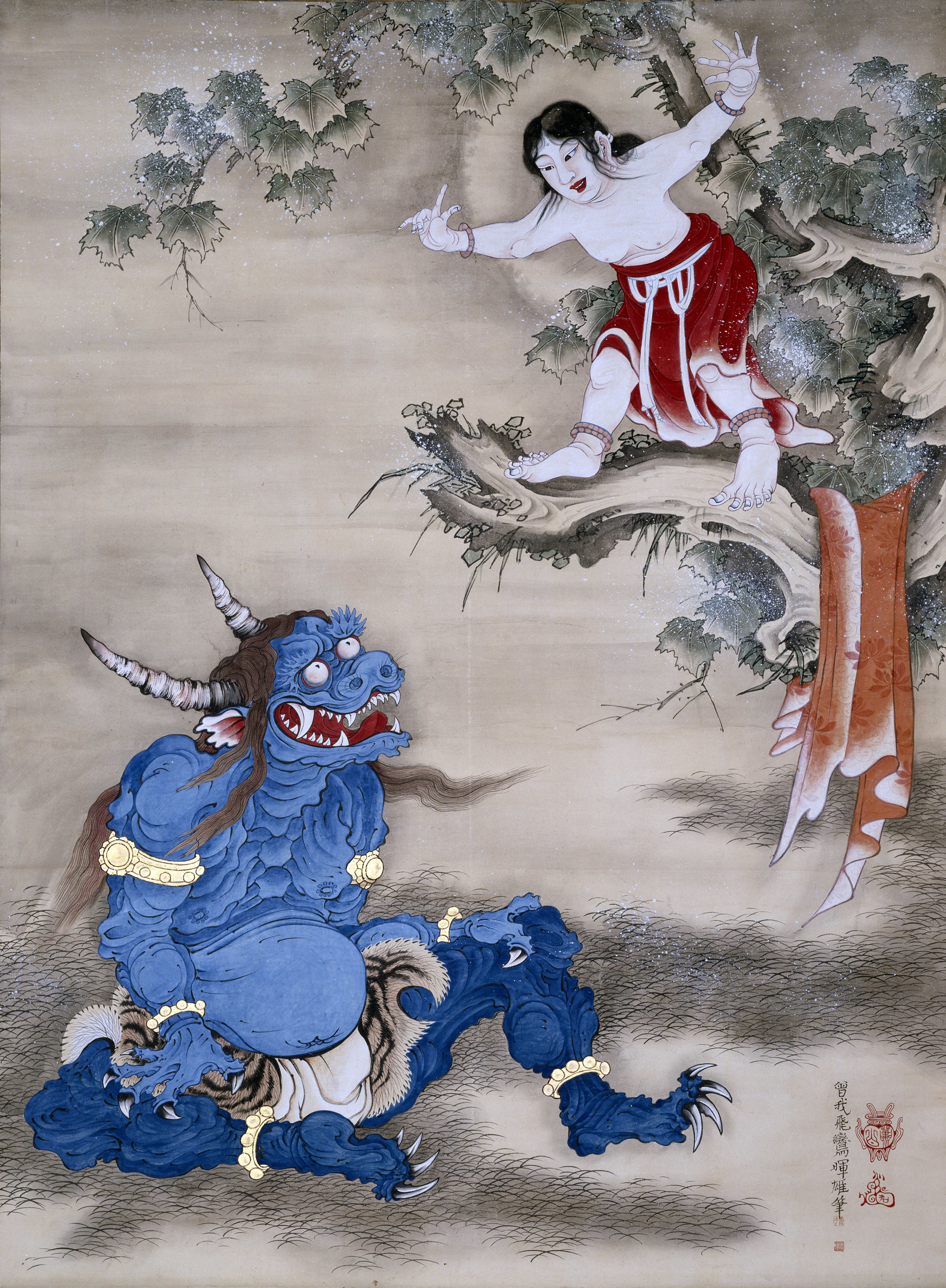 曽我蕭白　《雪山童子図》　紙本着色　一幅　169.8×124.8　明和元年（1764）頃　三重・継松寺