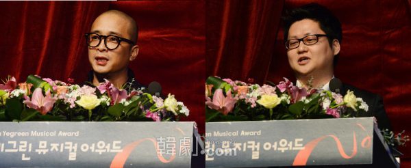 「演出賞」ビョン・チョンジュ（写真左）と「音楽賞」のミン・チャンホン