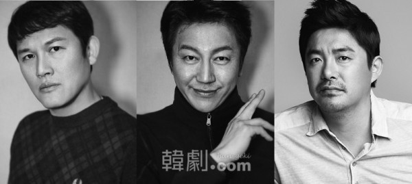 （写真左から）3人組のオッケ（チンピラ）役のカン・ソンジン、キム・スロ、イム・チョリョン 写真提供：ASIA BRIDGE CONTENTS　©韓劇.com All rights reserved.