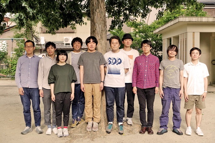 ヨーロッパ企画メンバー。西村直子（左から三番目）は、次回本公演はお休みする。