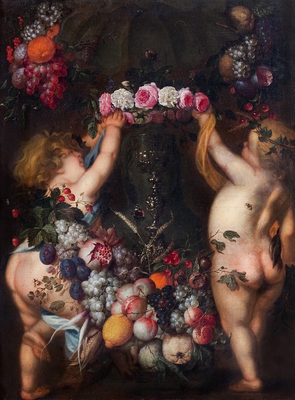 ヤン・ダーフィッツゾーン・デ・ヘーム 《花束と果実とプットー》 ヨハネ・パウロ2世美術館©Museum John Paul Ⅱ Collection
