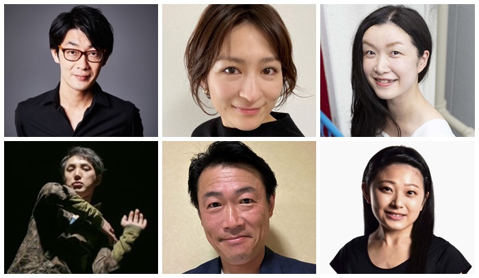 『12人のおかしな大阪人～2021』出演者。（上段左から）うえだひろし、内山絢貴、大江雅子（下段左から）大熊隆太郎、木内義一、古場町茉美。