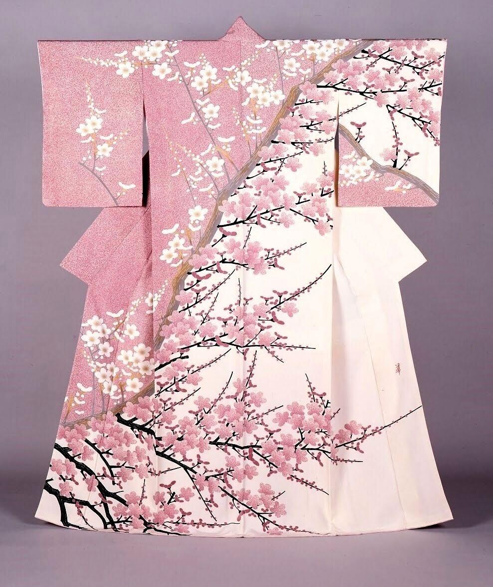 森口華弘《縮緬地友禅訪問着「彩華」》1985年　京都国立近代美術館蔵