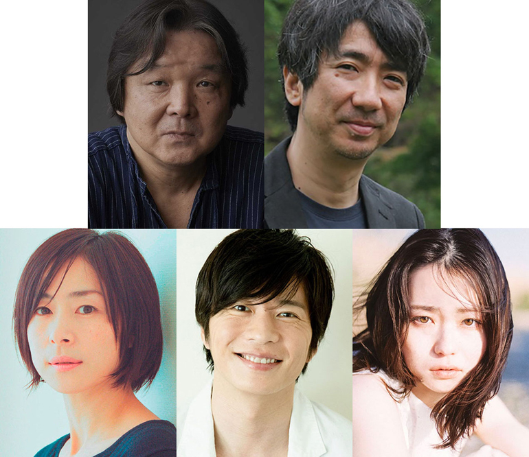 （上段左から）栗山民也、松田正隆（下段左から）西田尚美、田中圭、山田杏奈