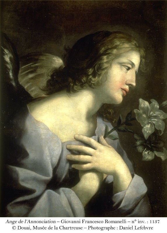ジョヴァンニ・フランチェスコ・ロマネッリ《受胎告知の天使》 シャルトル会修道院美術館、ドゥエ ⓒMusée de la Chartreuse de Douai