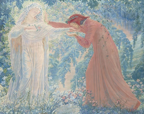 ジャン・デルヴィル 《レテ河の水を飲むダンテ》 1919年 油彩、キャンヴァス 姫路市立美術館