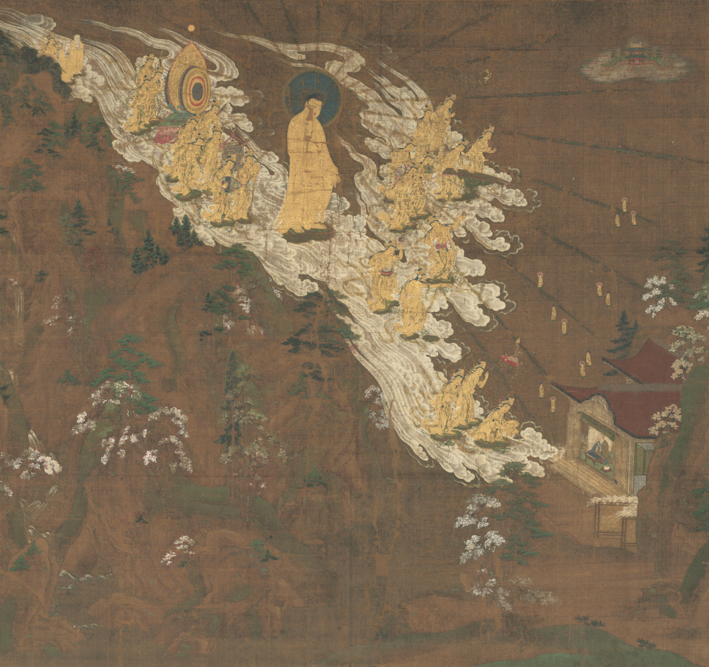 国宝 阿弥陀二十五菩薩来迎図(早来迎) 鎌倉時代・14世紀 京都・知恩院蔵