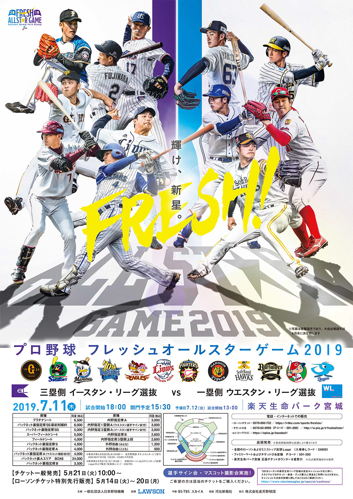 『プロ野球フレッシュオールスターゲーム2019』が7月11日（木）に開催される