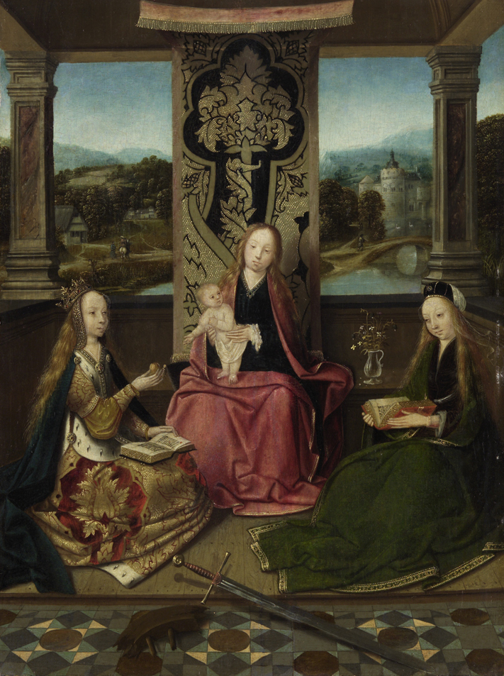 ホーホストラーテンの画家 《聖母子と聖カタリナと聖バルバラ》 1510 年頃 油彩・板