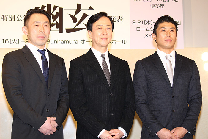石塚充（鼓童）、坂東玉三郎、中込健太（鼓童）