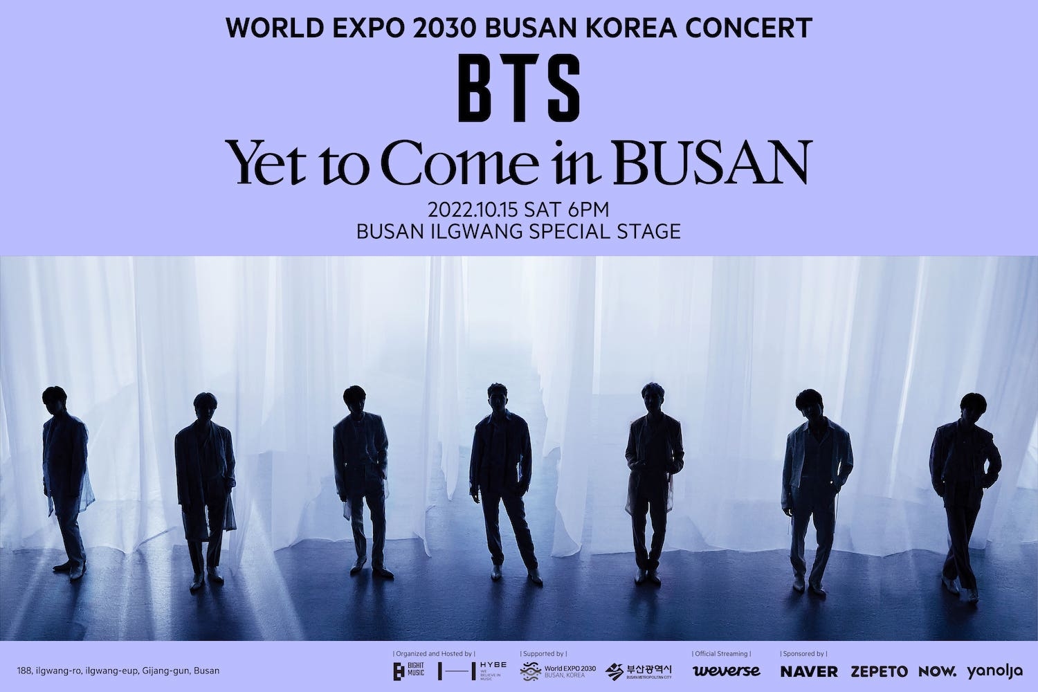 『WORLD EXPO 2030 BUSAN KOREA CONCERT BTS <Yet To Come> in BUSAN』